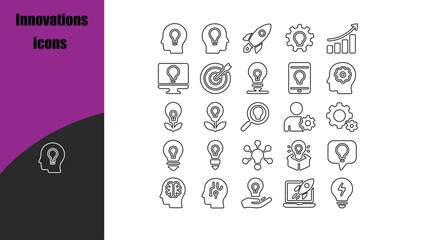 Innovations icons set
