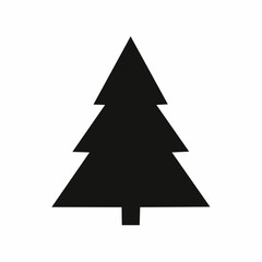 Fototapeta premium A Simple Silhouette of a Pine Tree. A black and white illustration of an evergreen tree. 