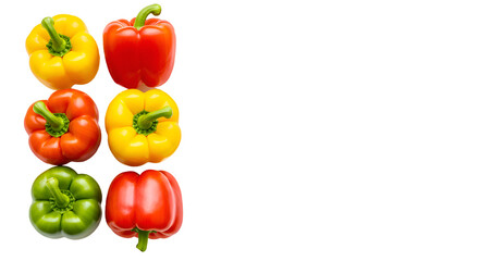 Vibrant Assortment of Fresh Bell Peppers in Colorful Tiers