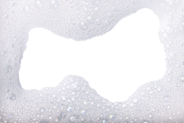 Soap foam or shampoo Soap foam texture or shampoo surface with bubble isolated with clipping path on background.
