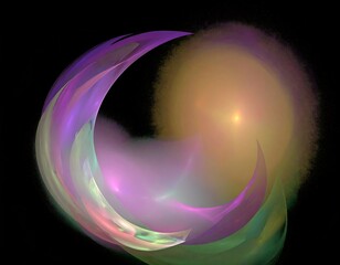 Abstract swirling shapes of pastel colors