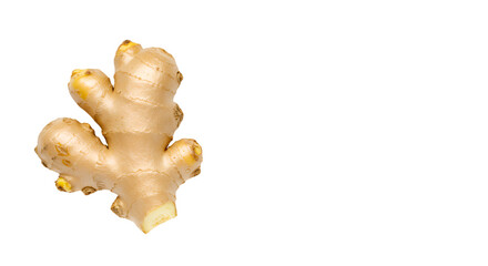 Fresh Ginger Root on Black Background with Abstract Stripe Effect