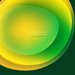Abstract yellow, green gradient. Smooth shapes overlap, creating vibrant visual effect. Text reads background design.