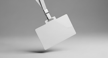 Blank White Name Tag Mockup.