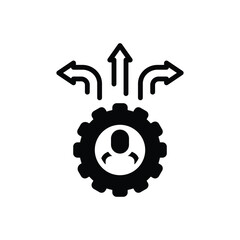 Black solid icon for decision support