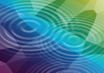 Abstract Geometric Background with Blue Wave and Grid Design