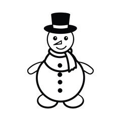 christmas snowman silhouette vector art on white background 