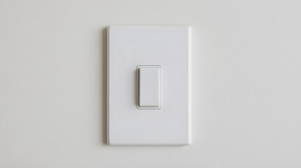 Clean, modern white light switch on a plain wall, representing control, power, and simple functionality in home or office environments, symbolizing decisions and transitions.