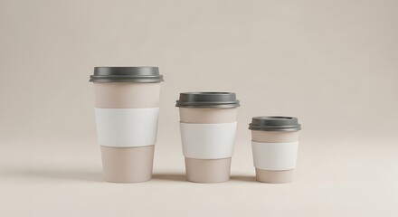 Stacked Coffee Cups, Minimalist Design.