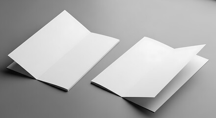 Blank Brochures Mockup on Gray Background.