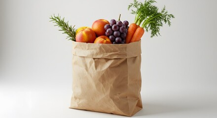 Grocery bag filled with fresh produce