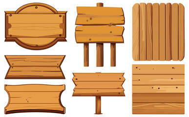 木製看板ベクターイラストセット