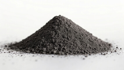 Pile of Dark Gray Powder on a Halloween White Surface heap