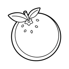 fresh blueberry outline vector on white background