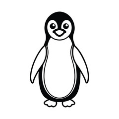 Fototapeta premium funny penguin vector art bird icon on white background 