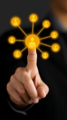 Fototapeta premium Illuminating connections, exploring the network of interconnected nodes and data points.