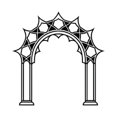 halloween gothic arc design on white background 