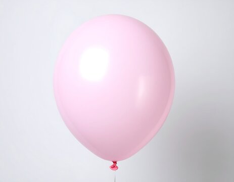 Single, light pink balloon against a plain backdrop