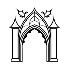 halloween gothic arc design on white background 
