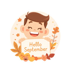 vector illustration of a happy young man