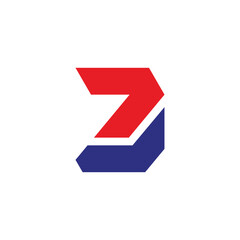 letter z arrow polygonal simple colorful logo vector