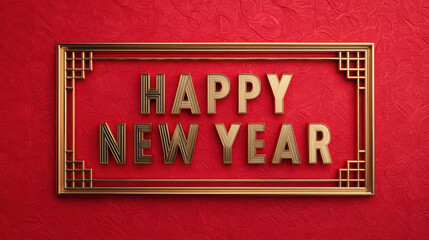 Fototapeta premium A vibrant red background featuring a decorative frame with the words 