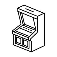 retro arcade machine outline vector on white background 