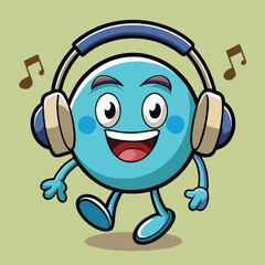 Obraz premium Design logo icon vector illustration cartoon character music note