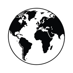 Obraz premium silhouette of the world map for illustration on white background 