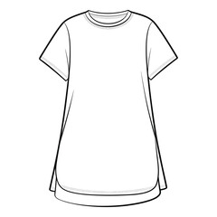 White short sleeve t-shirt with curved hem and double stitched seams fashion clothing