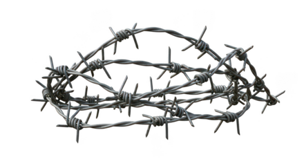 Barbed wire isolated on transparent background