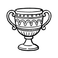 sketch of an ornate cup on white background