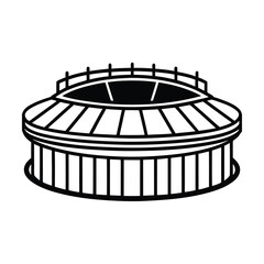 stadium silhouette vector art on white background