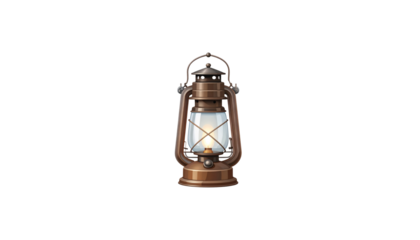 Oil lamps placed separately on a white background