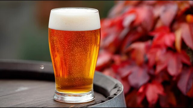 Autumn beer with a foamy head