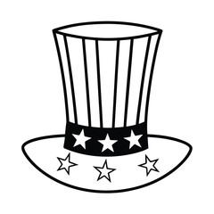 vector festive uncle sam hat on white background