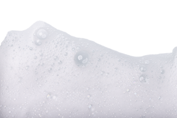 Soap foam or shampoo Soap foam texture or shampoo surface with bubble isolated with clipping path on background.
