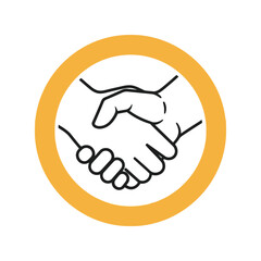 Handshake icon symbolizing agreement trust and partnership business cooperation concept vector