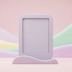 Pastel Minimalist Mockup: Blank Lavender Frame on Soft Pink Background
