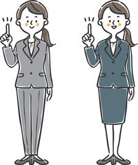 説明　ビジネスウーマン　全身　ベクター
