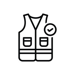 Black line icon for safety vest