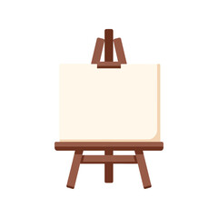 Blank canvas on wooden easel for artistic creation and studio work vector