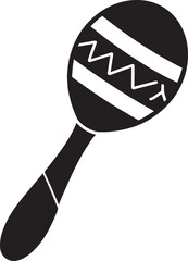 Stylish Maracas Silhouette Black Vector Graphic Template for Rhythm and Percussion