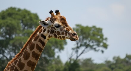 Obraz premium Giraffe head and neck close up