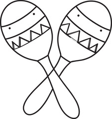 Stylish Maracas Silhouette Black Vector Graphic Template for Rhythm and Percussion