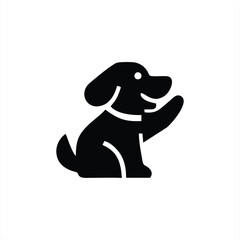 Happy Dog Waving Paw Icon
