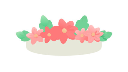 Watercolor flower crown vector illustration for spring floral design and decoration project use for cards