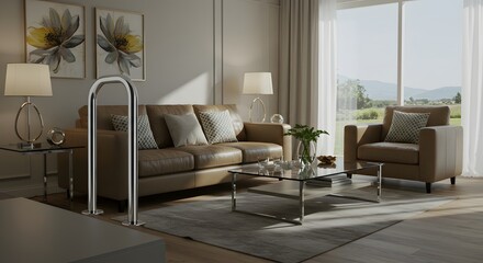 Modern living room with accessibility feature