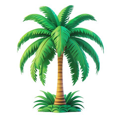 Vibrant 3D Render of Lush Green Tropical Palm Tree