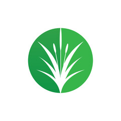 Stylized green grass logo vector symbol design